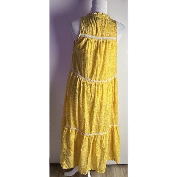 Olivia James The Label Tuckernuck Ro Scatter Golden Long Yellow MIDI Sundress S - Picture 4 of 10